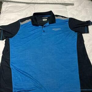 Amazon Men’s Tropical Polo, Luly Yang Shirt Size XL Blue Short Sleeve Uniform